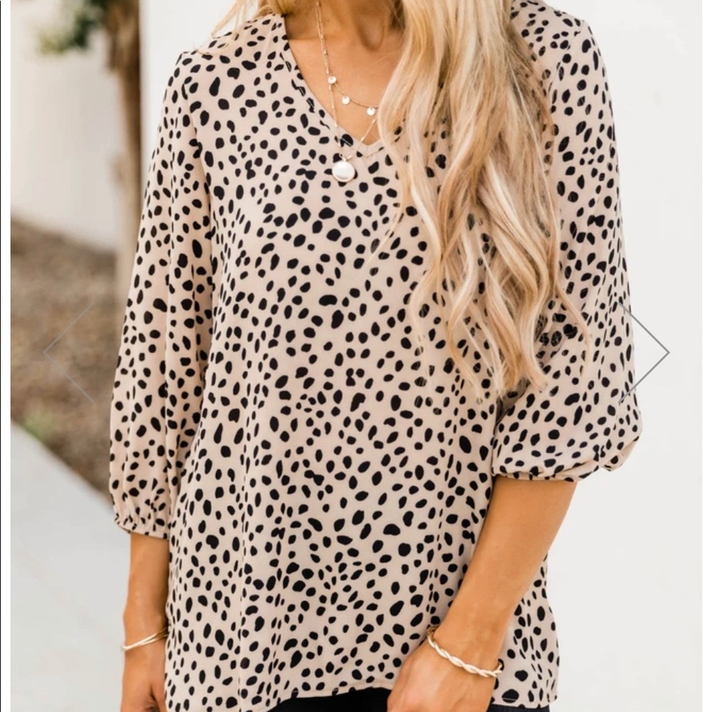 Pink Lily Leopard print top